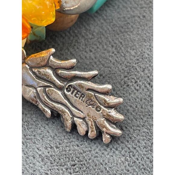 Carolyn Pollack Corn Harvest Sterling Silver Charm and Stone Wrap Bracelet - Picture 2 of 4